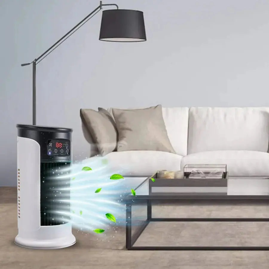 Portable Evaporative Cooler with 300ml Water Tank and 6-Speed Fan, Quiet 8-Hour Timer Avento Goods
