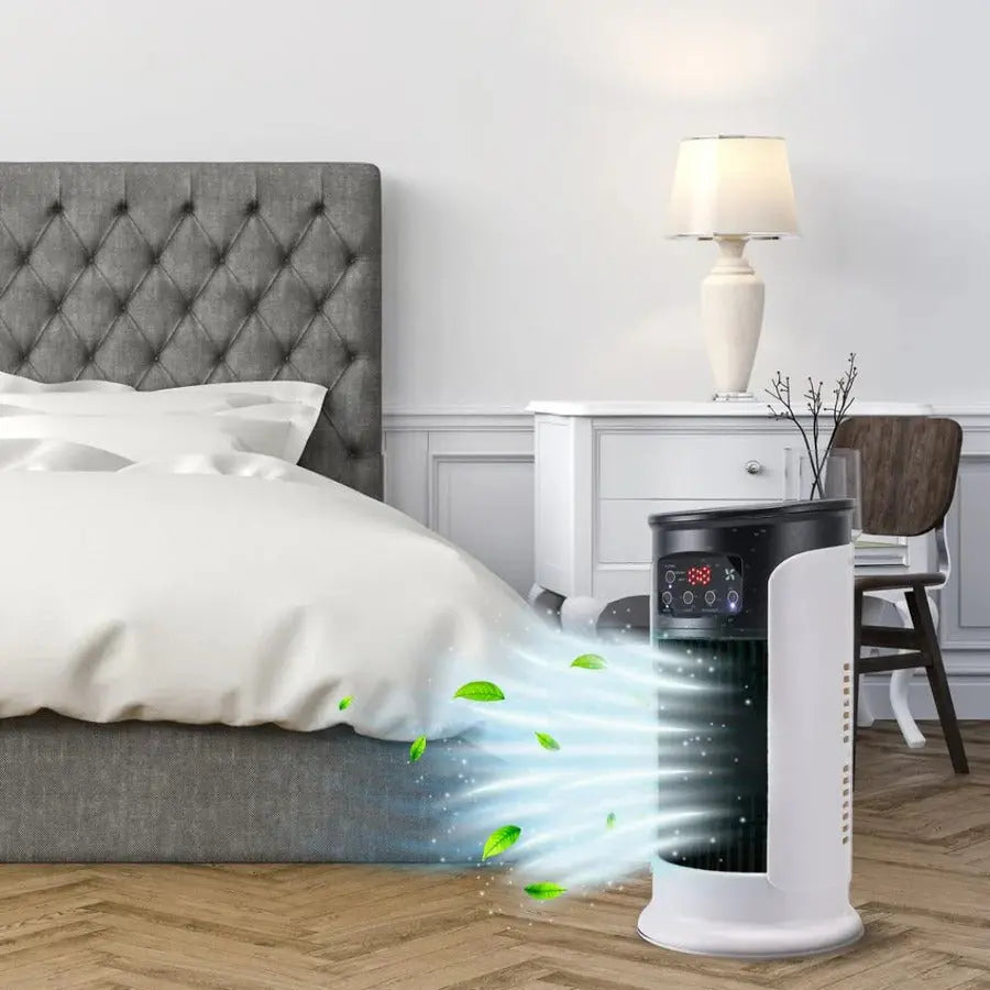 Portable Evaporative Cooler with 300ml Water Tank and 6-Speed Fan, Quiet 8-Hour Timer Avento Goods