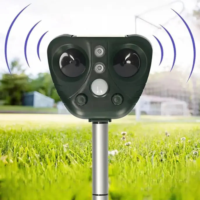Bird Repeller with Ultrasonic Pulses and Solar Charging, USB Backup, 30ft Range Avento Goods
