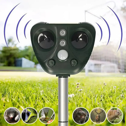 Bird Repeller with Ultrasonic Pulses and Solar Charging, USB Backup, 30ft Range Avento Goods