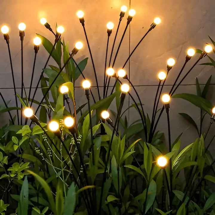 Solar Garden Lights with Flexible Swaying Stakes and Warm White LED, 27.5-Inch Height Avento Goods