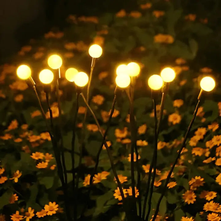 Solar Garden Lights with Flexible Swaying Stakes and Warm White LED, 27.5-Inch Height Avento Goods