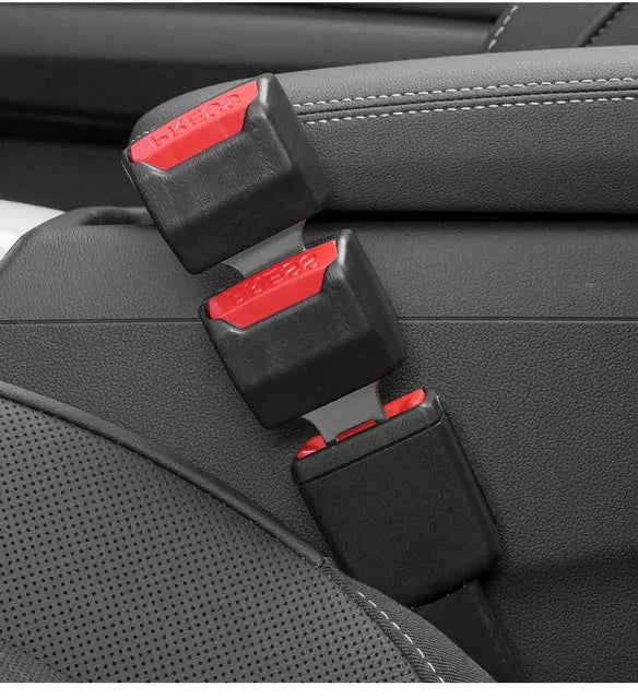 Seat Belt Extender with Reinforced Metal Insert and Durable Polymer Housing, 2-Pack Black Avento Goods
