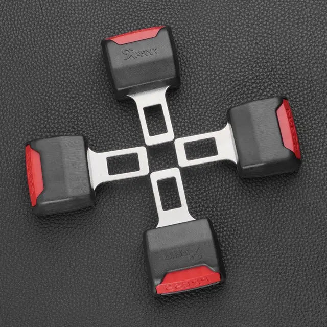 Seat Belt Extender with Reinforced Metal Insert and Durable Polymer Housing, 2-Pack Black Avento Goods