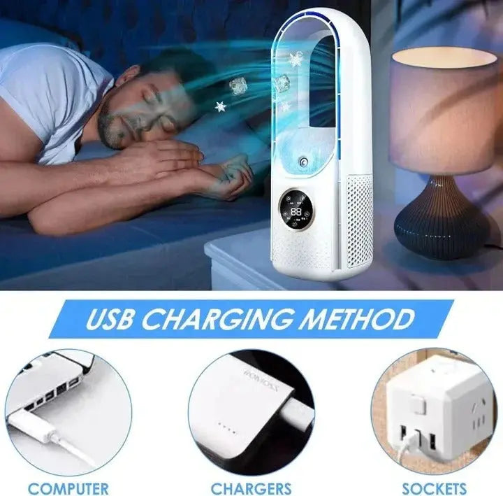 Portable Air Conditioner with Bladeless Design and Quiet Operation, Compact Desktop Cooler Avento Goods