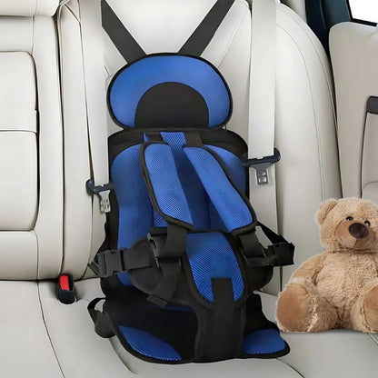 Child Car Seat Cushion with Adjustable Five-Point Harness and Breathable Mesh, Foldable