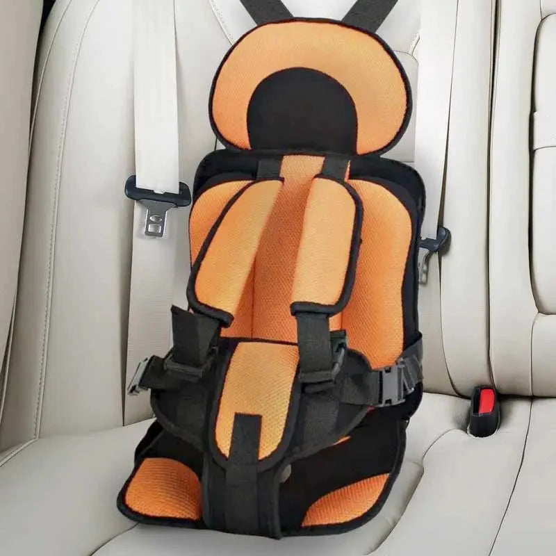 Child Car Seat Cushion with Adjustable Five-Point Harness and Breathable Mesh, Foldable