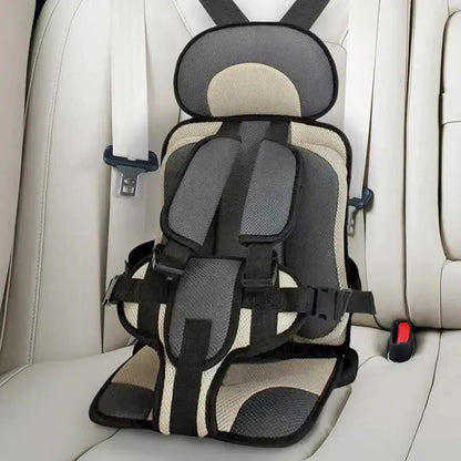 Child Car Seat Cushion with Adjustable Five-Point Harness and Breathable Mesh, Foldable