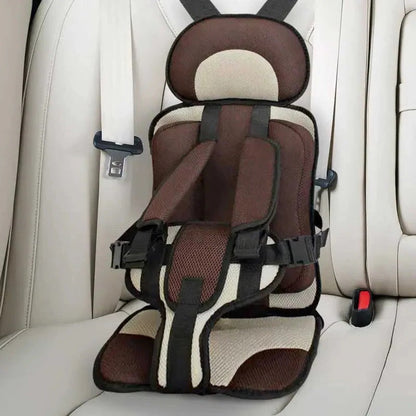 Child Car Seat Cushion with Adjustable Five-Point Harness and Breathable Mesh, Foldable