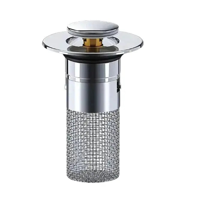 Pop-Up Sink Stopper with Airtight Dual Seal and Removable Strainer, Stainless Steel Avento Goods