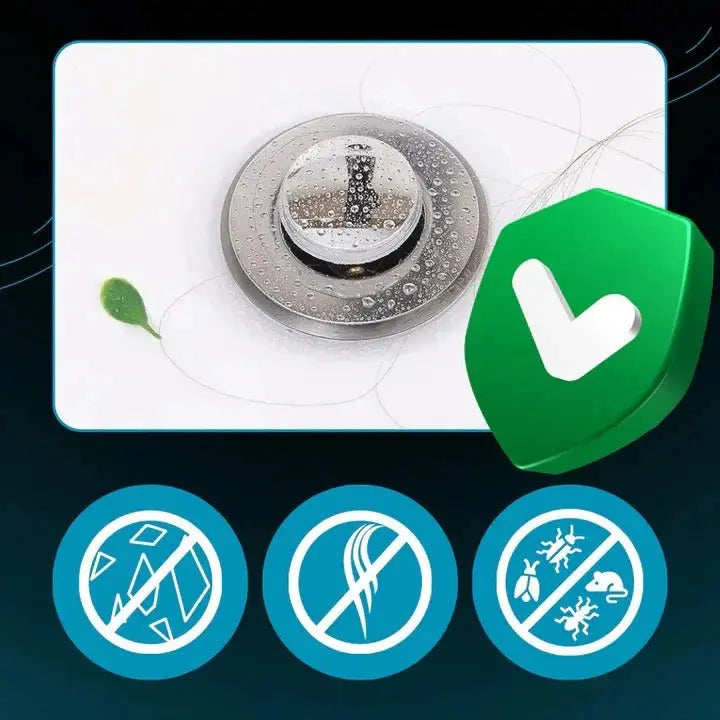 Pop-Up Sink Stopper with Airtight Dual Seal and Removable Strainer, Stainless Steel Avento Goods