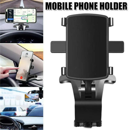 Car Phone Holder with 360° Swivel and 180° Tilt, Sun Visor Rearview Panel Mount Avento Goods
