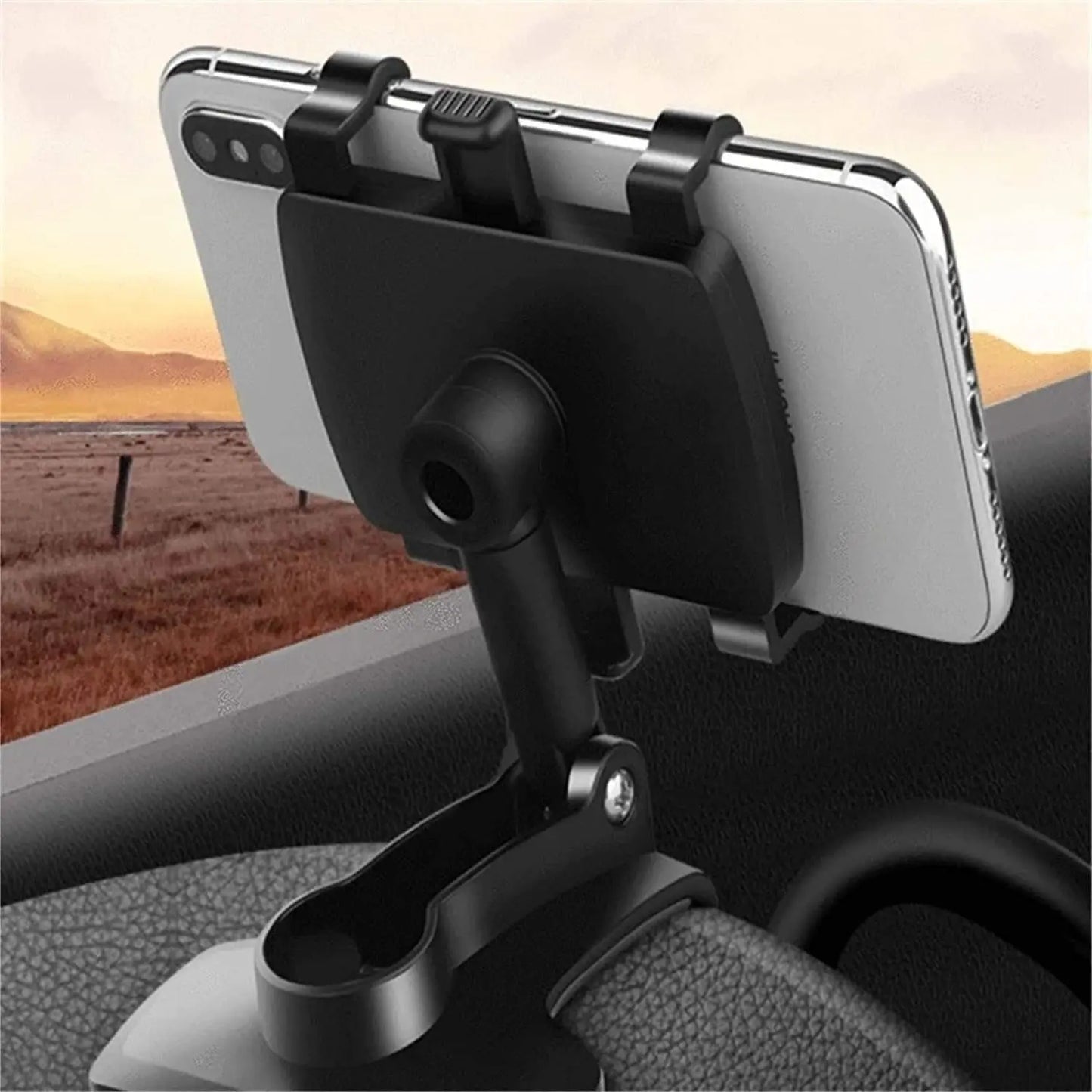 Car Phone Holder with 360° Swivel and 180° Tilt, Sun Visor Rearview Panel Mount Avento Goods