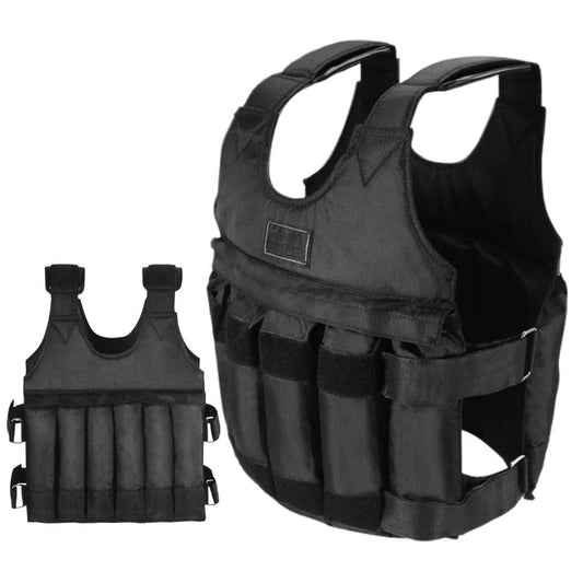 Adjustable Weighted Vest with Removable Pouches and Secure Fit, 110 lb Capacity