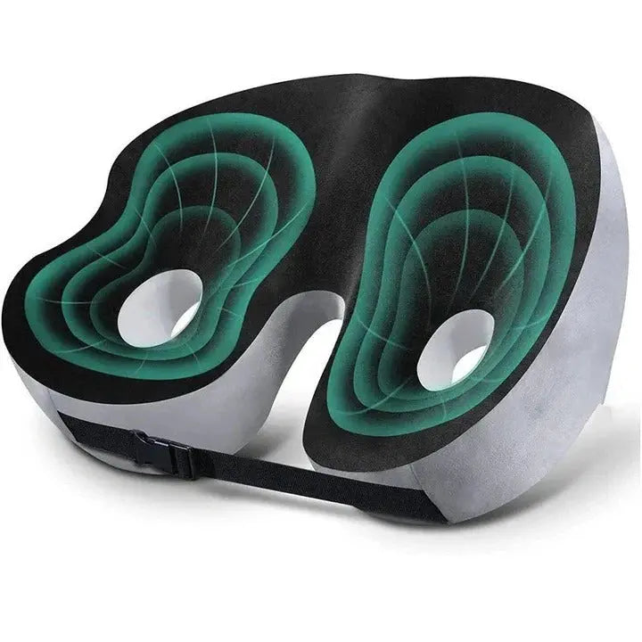 Memory Foam Seat Cushion with Adjustable Foam Inserts and Central Cutout, Non-Slip Base Avento Goods
