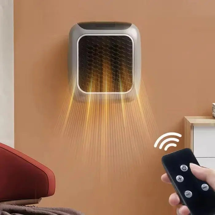 Plug-In Space Heater with Digital Thermostat and 12-Hour Timer, Compact 800W Whisper-Quiet Avento Goods