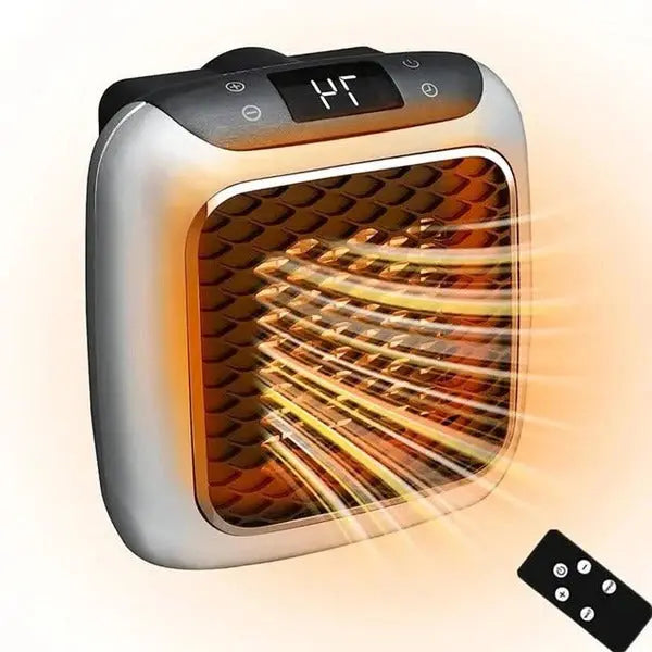 Plug-In Space Heater with Digital Thermostat and 12-Hour Timer, Compact 800W Whisper-Quiet Avento Goods