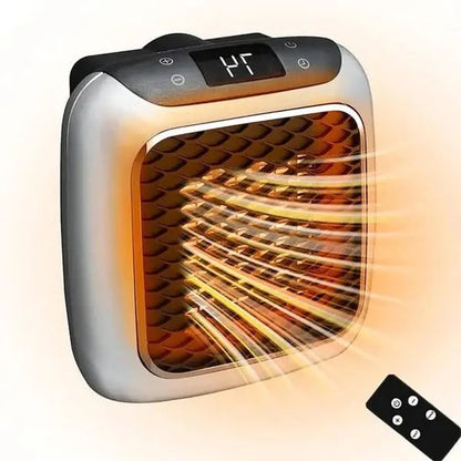 Plug-In Space Heater with Digital Thermostat and 12-Hour Timer, Compact 800W Whisper-Quiet Avento Goods