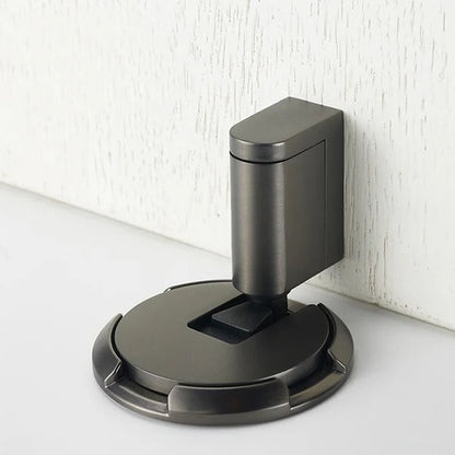 Adjustable Door Stopper with Silent Locking and Adhesive or Screw Mounting, Secure Hold