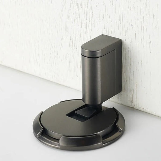 Adjustable Door Stopper with Silent Locking and Adhesive or Screw Mounting, Secure Hold