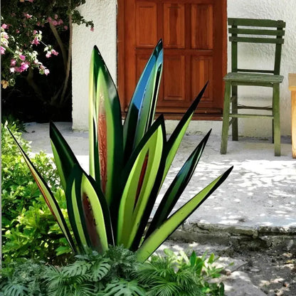 Metal Agave Sculpture with Rustic Finish and Weather-Resistant Construction, Easy Assembly Avento Goods