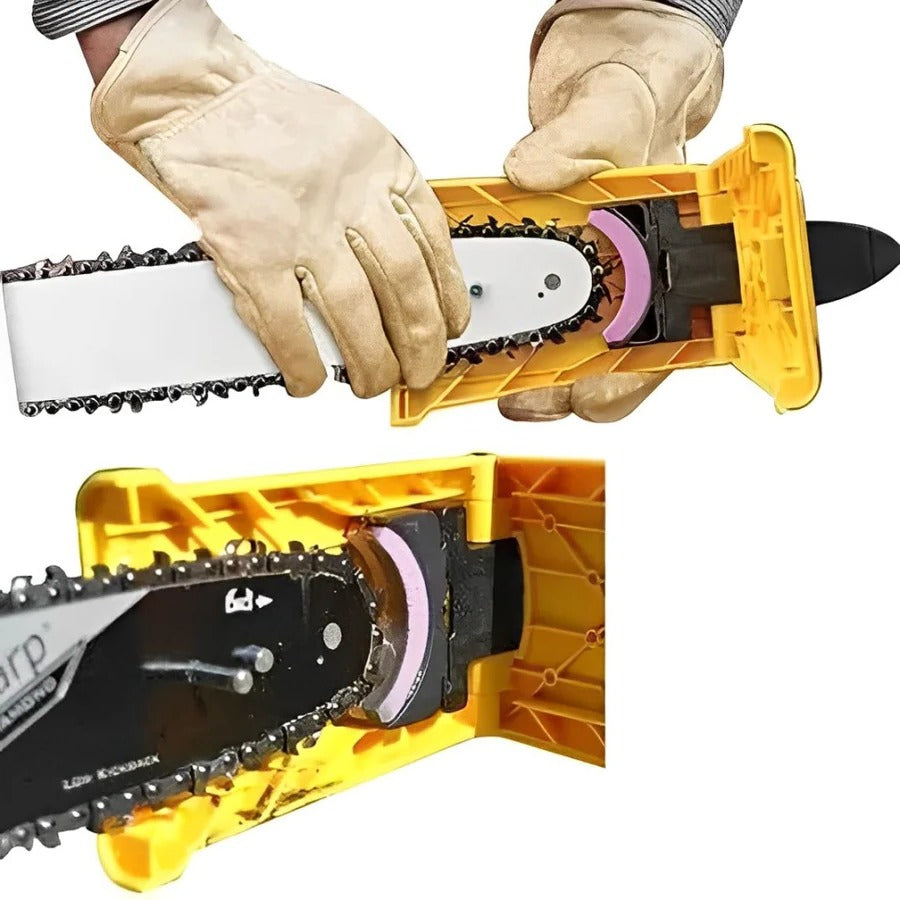 Chain Sharpener with Quick Touch-Up Stone and Dual Pins for 14-20in Two-Hole Bars