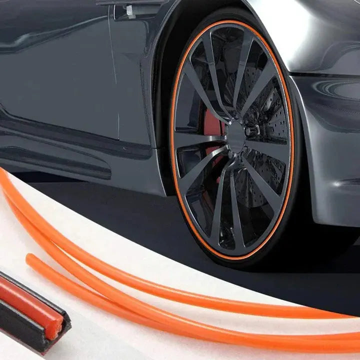 Wheel Rim Protector with Peel-and-Stick Adhesive and Flexible Low-Profile Strip, 8m Roll Avento Goods