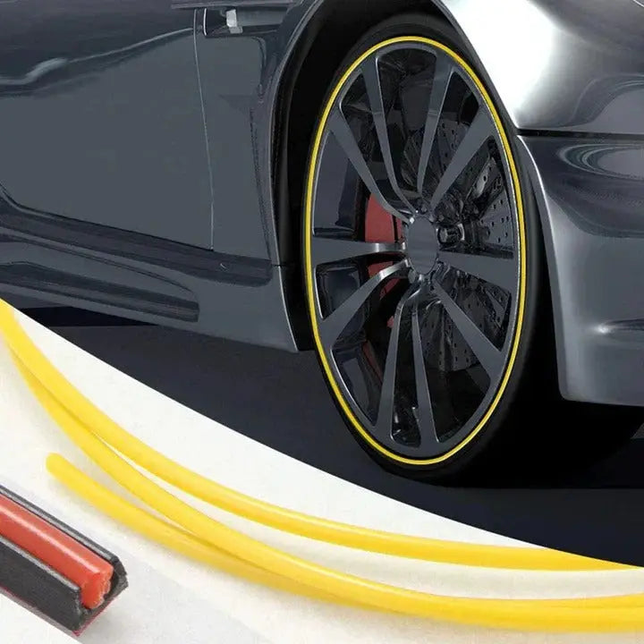Wheel Rim Protector with Peel-and-Stick Adhesive and Flexible Low-Profile Strip, 8m Roll Avento Goods