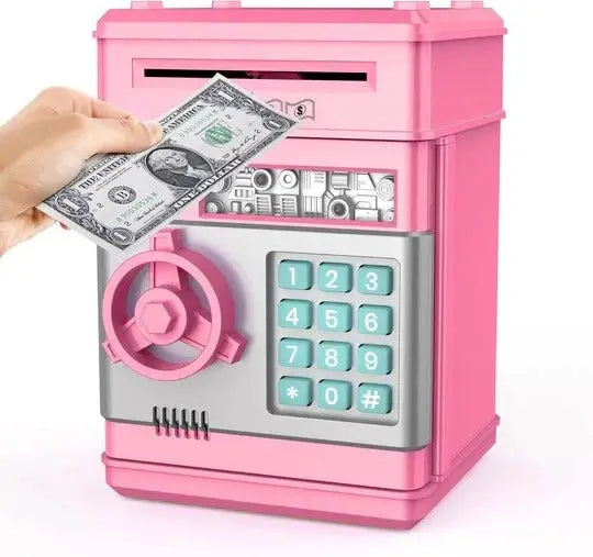 Electronic Piggy Bank with Auto Bill Intake and Password Lock, Voice Prompts, LED Screen Avento Goods