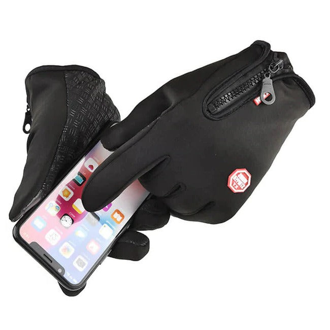 Touchscreen Winter Gloves with Triple-Layer Insulation and Anti-Slip Palm, Zippered Cuff