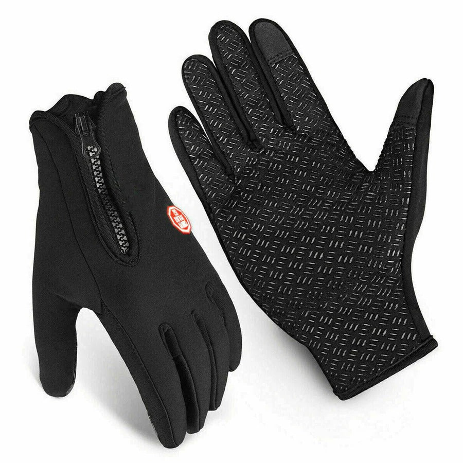Touchscreen Winter Gloves with Triple-Layer Insulation and Anti-Slip Palm, Zippered Cuff