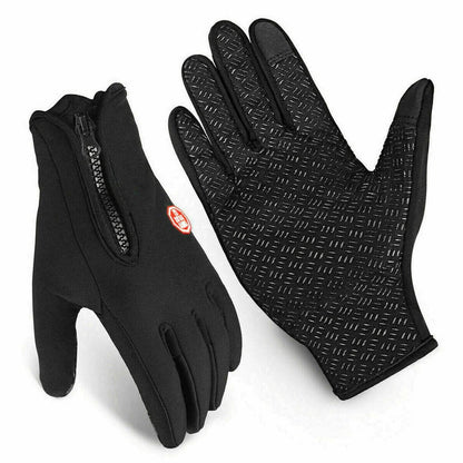 Touchscreen Winter Gloves with Triple-Layer Insulation and Anti-Slip Palm, Zippered Cuff