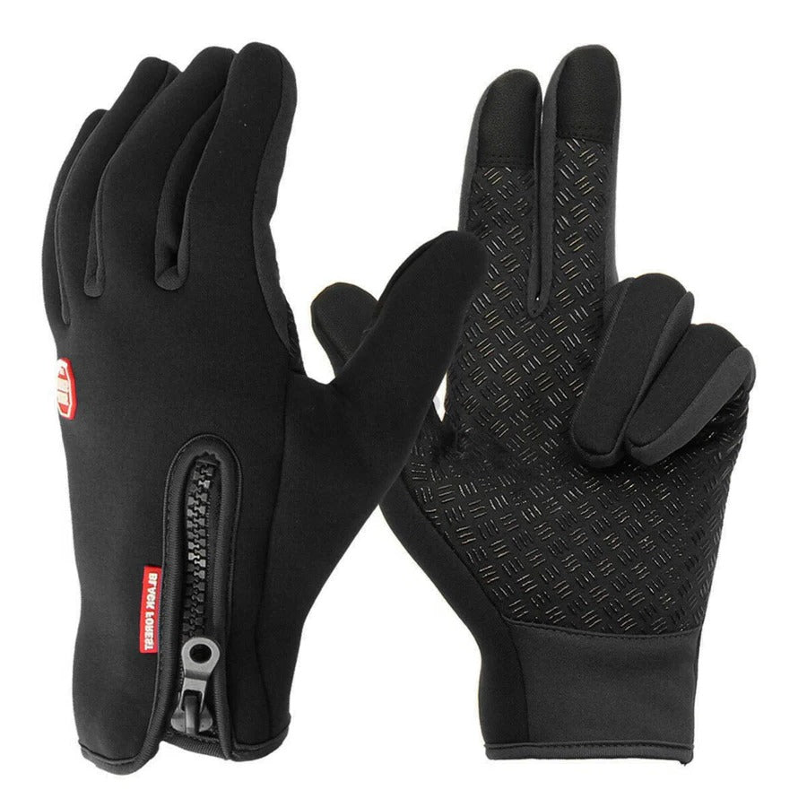 Touchscreen Winter Gloves with Triple-Layer Insulation and Anti-Slip Palm, Zippered Cuff