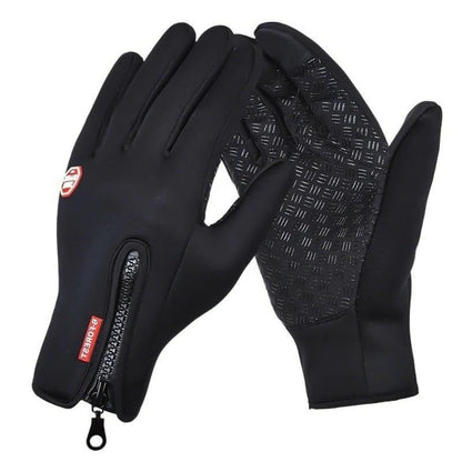 Touchscreen Winter Gloves with Triple-Layer Insulation and Anti-Slip Palm, Zippered Cuff
