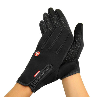Touchscreen Winter Gloves with Triple-Layer Insulation and Anti-Slip Palm, Zippered Cuff
