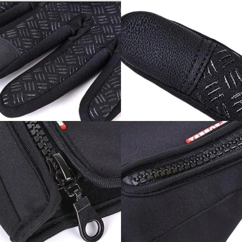Touchscreen Winter Gloves with Triple-Layer Insulation and Anti-Slip Palm, Zippered Cuff