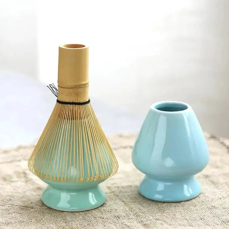 Matcha Tea Set with Bamboo Whisk and Ceramic Bowl, Handcrafted Ceremony Tools Avento Goods