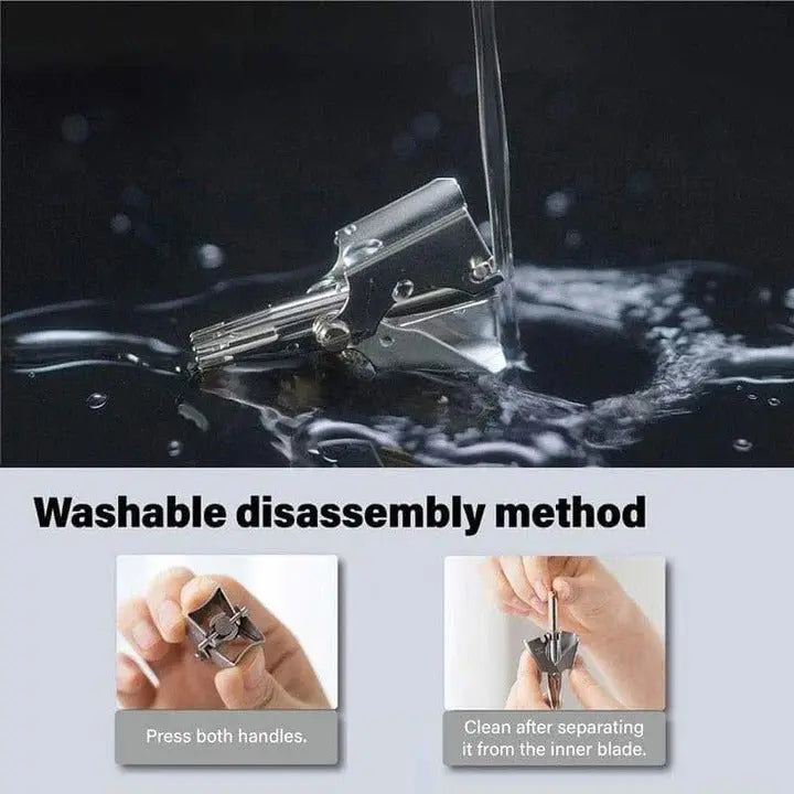 Nose Hair Trimmer with Manual Twist Control and Rounded Safety Blades, Stainless Steel Avento Goods
