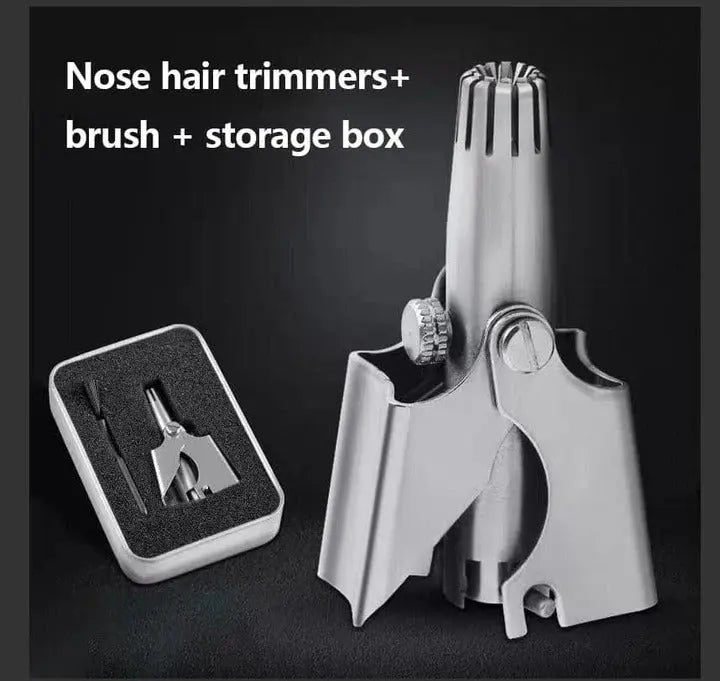 Nose Hair Trimmer with Manual Twist Control and Rounded Safety Blades, Stainless Steel Avento Goods