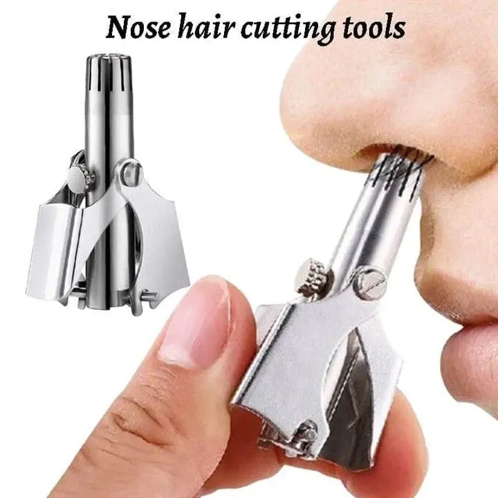 Nose Hair Trimmer with Manual Twist Control and Rounded Safety Blades, Stainless Steel Avento Goods