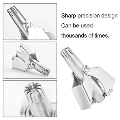 Nose Hair Trimmer with Manual Twist Control and Rounded Safety Blades, Stainless Steel Avento Goods