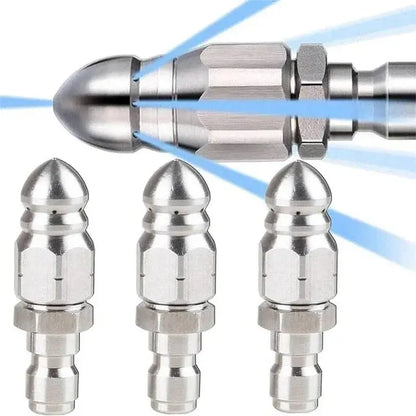 Pipe Cleaning Nozzle with Pointed Stainless Tip and Attachment Sleeve, 0.39 in Hole Avento Goods
