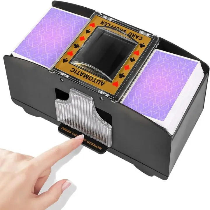 Automatic Card Shuffler with Dual-Deck Capacity and Battery Power, Fits Cards Up to 3.46in Avento Goods