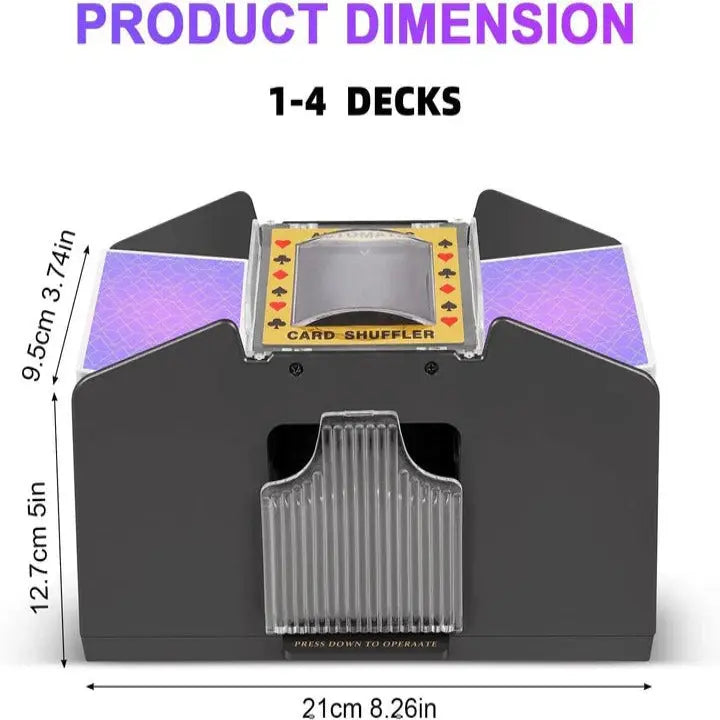 Automatic Card Shuffler with Dual-Deck Capacity and Battery Power, Fits Cards Up to 3.46in Avento Goods