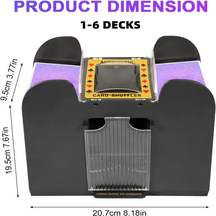 Automatic Card Shuffler with Dual-Deck Capacity and Battery Power, Fits Cards Up to 3.46in Avento Goods