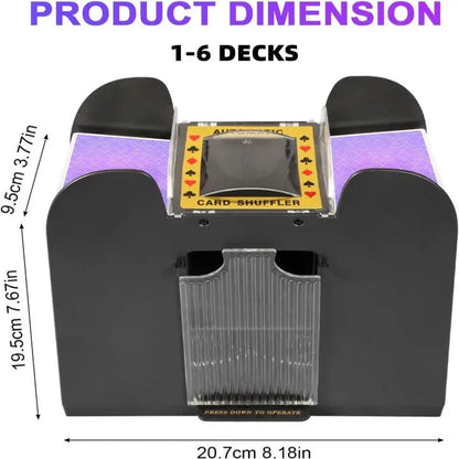 Automatic Card Shuffler with Dual-Deck Capacity and Battery Power, Fits Cards Up to 3.46in Avento Goods