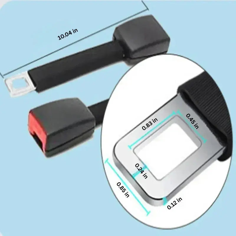 Seat Belt Extender 11in Rigid Stem with Upright Buckle and Toolless Click-In for Most Cars Avento Goods
