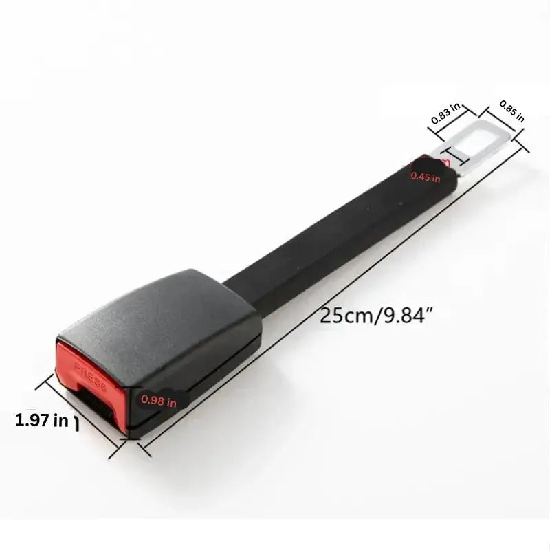 Seat Belt Extender 11in Rigid Stem with Upright Buckle and Toolless Click-In for Most Cars Avento Goods