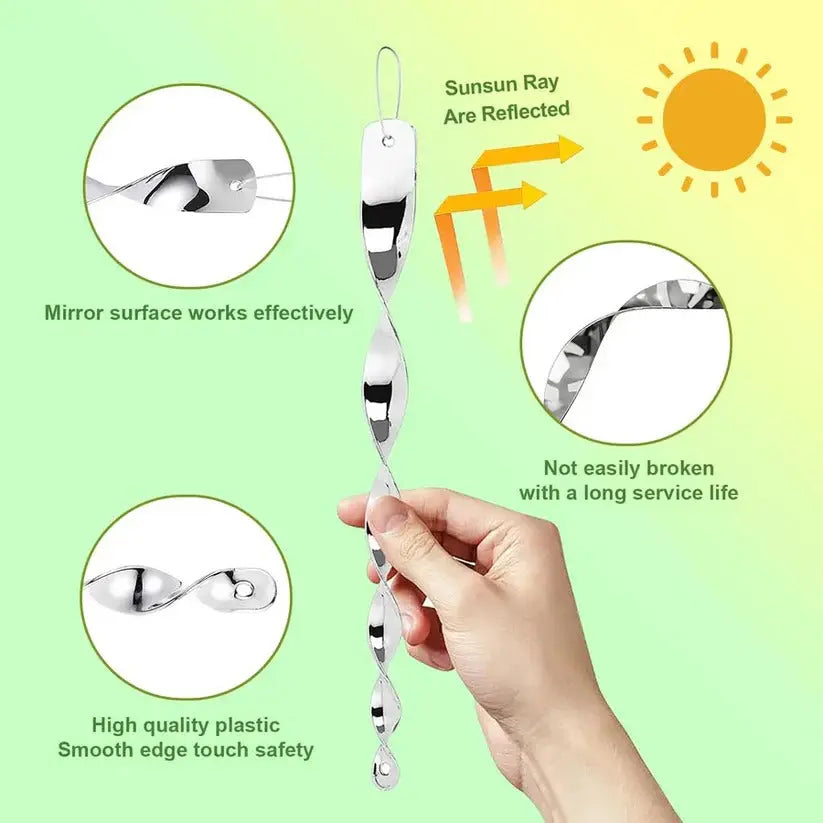 Reflective Bird Deterrent with Hanging Rope and Wind Rotation, Pack of 12 or 24 Avento Goods