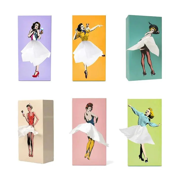 Decorative Tissue Box Cover with Weighted Base and Non-Slip Feet, Skirt-Style Float Avento Goods